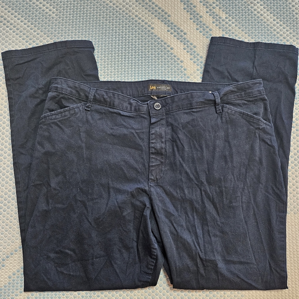 Lee Women's Straight Jeans - Dark Blue in Size 18